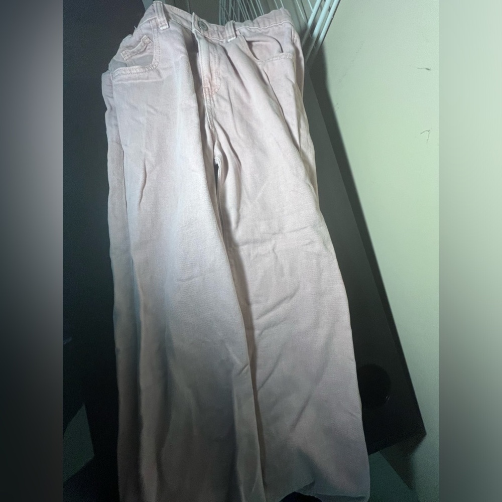 Pink wide leg jeans